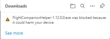 Microsoft Edge/SmartScreen Warning